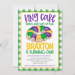 Mardi Gras Première Invitation d'anniversaire