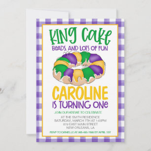 Mardi Gras Première Invitation d'anniversaire