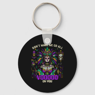 Mardi Gras Priestess Women New Orleans Witch Docto Keychain