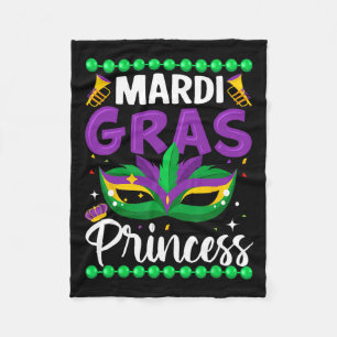 Mardi Gras Princess Fleece Blanket