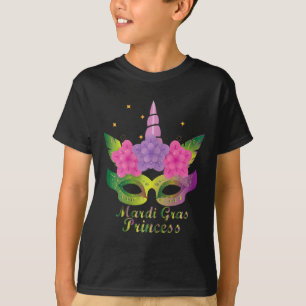 Mardi Gras Princess T Shirt With Flower Unicorn Ma