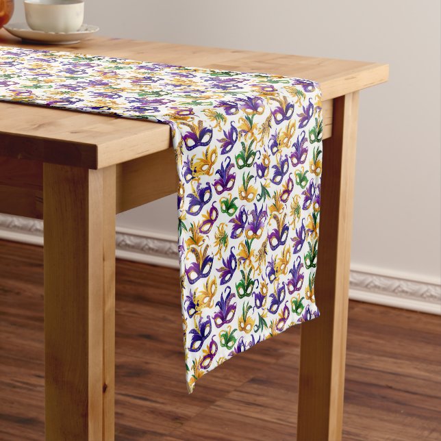 Mardi Gras Print Medium Table Runner (In Situ)