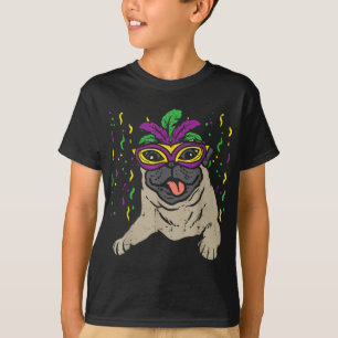 Mardi Gras Pug Cute Carnival Party Pet Dog Lover O T-Shirt