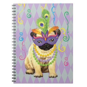 Mardi Gras Pug Notebook