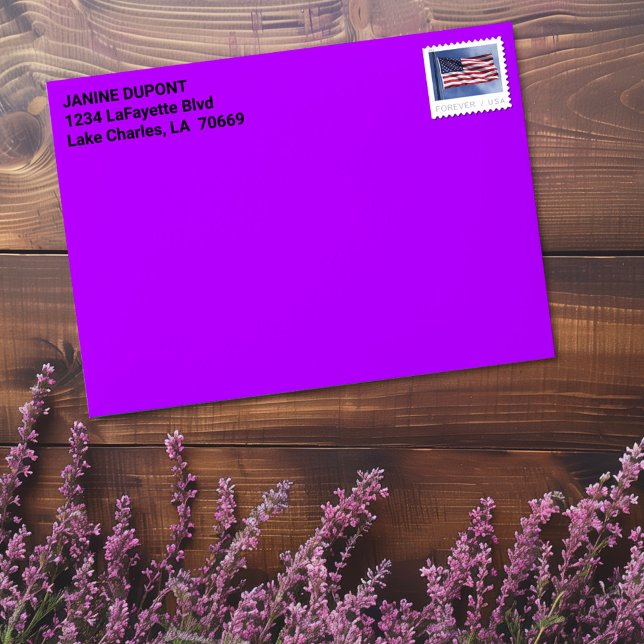 Mardi Gras Purple Custom Address Envelope (Creator Uploaded)