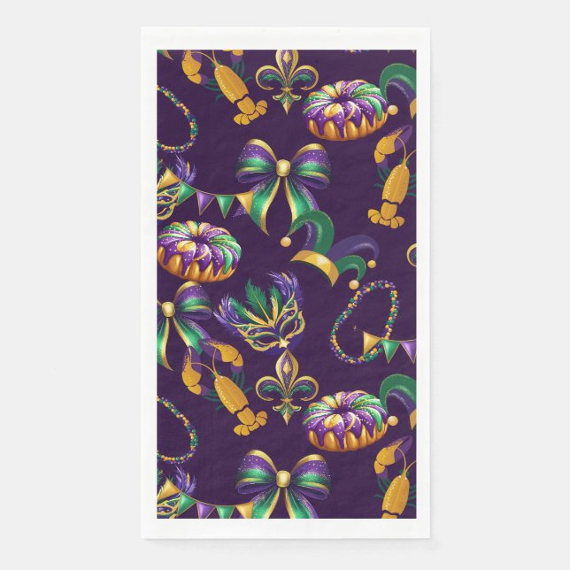 Mardi Gras Purple Pattern Napkin (Front)