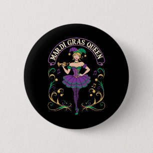 Mardi Gras Queen Fun Carnival Mardi Gras For Women 2 Inch Round Button