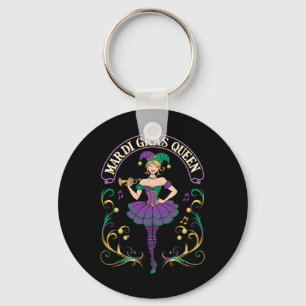 Mardi Gras Queen Fun Carnival Mardi Gras For Women Keychain