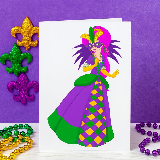 Mardi Gras Queen Masquerade Ball Invitation (Creator Uploaded)
