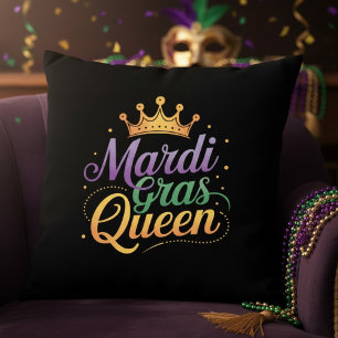 Mardi Gras Queen Parade Costume Party Throw Pillow