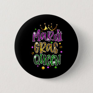 Mardi Gras Queen Parade Costume Party Women Gift M 2 Inch Round Button