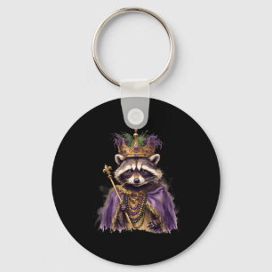 Mardi Gras Raccoon King Mardi Gras Costume Beads M Keychain