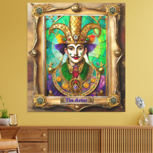Mardi Gras Realm Portraits - The Artist Dali Canvas Print