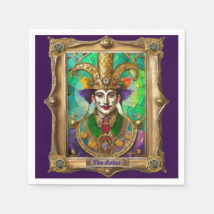 Mardi Gras Realm Portraits - The Artist Dali Napkin