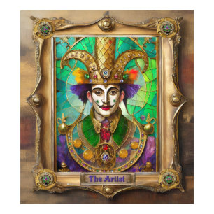 Mardi Gras Realm Portraits - The Artist Dali Photo Print