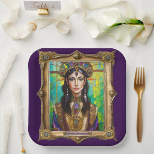 Mardi Gras Realm Portraits - The Creole Princess Paper Plate