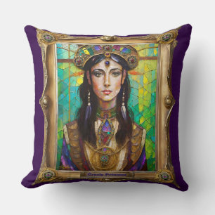 Mardi Gras Realm Portraits - The Creole Princess Throw Pillow