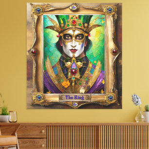 Mardi Gras Realm Portraits - The King Canvas Print