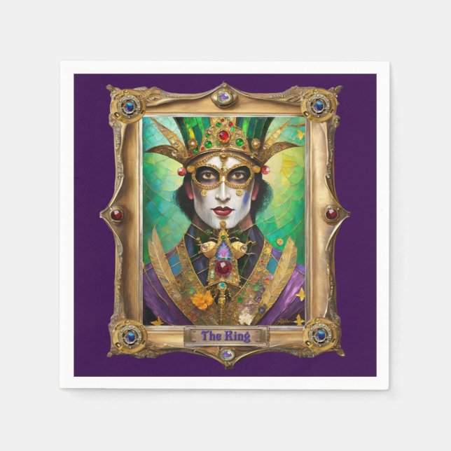 Mardi Gras Realm Portraits - The King Napkin (Front)