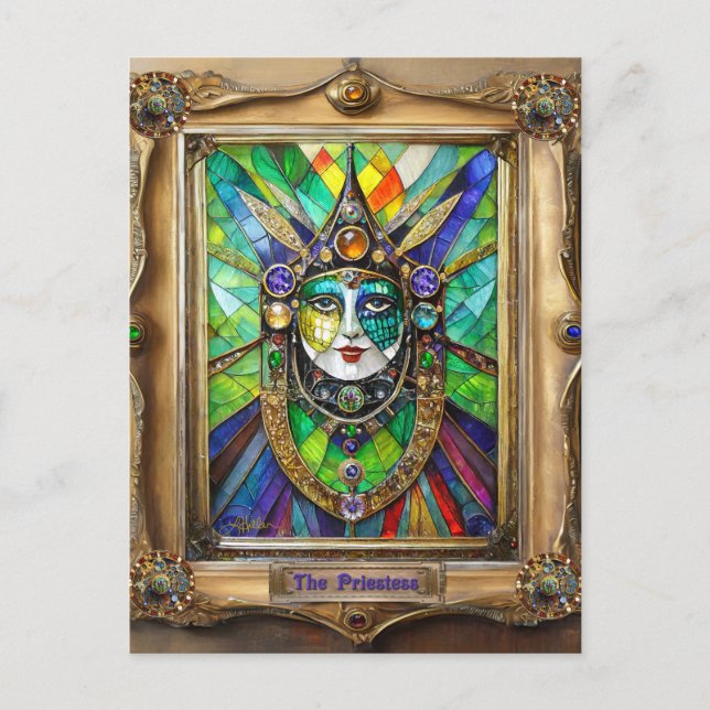 Mardi Gras Realm Portraits - The Priestess Postcard (Front)