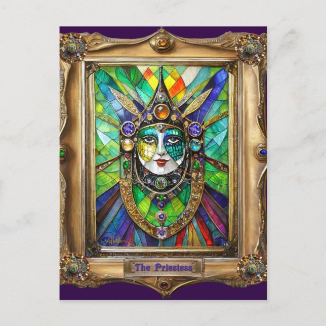 Mardi Gras Realm Portraits - The Priestess Postcard (Front)