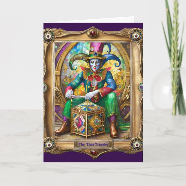 Mardi Gras Realm Portraits - The Time Traveller Card (Front)