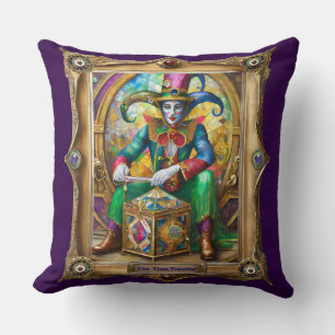 Mardi Gras Realm Portraits - The Time Traveller Throw Pillow