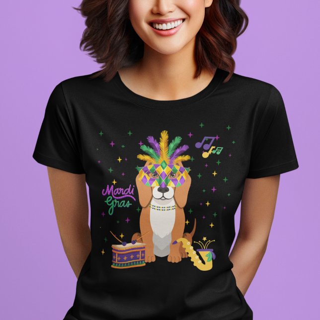 Mardi Gras Retrievers T-Shirt (Mardi Gras Retriever Dog T-Shirt)