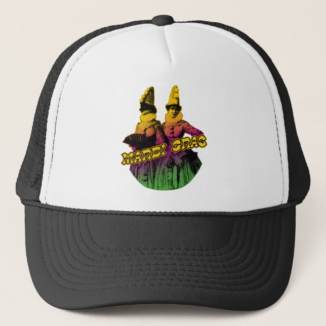 Mardi Gras Revelers Trucker Hat (Front)