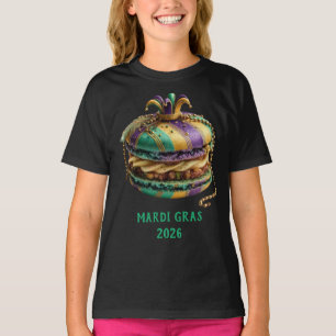 Mardi Gras Royal Macaron Birthday T-Shirt