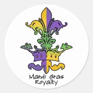 Mardi Gras Royalty Classic Round Sticker