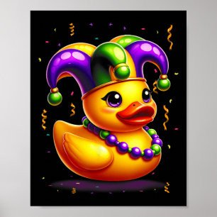 Mardi Gras Rubber Duck New Orlean Carnival Festiva Poster