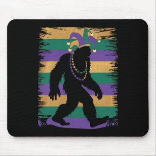 Mardi Gras Sasquatch Funny Bigfoot Party For Men A Mouse Pad