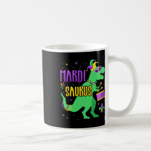 Mardi Gras Saurus Dinosaur T-rex With Jester Joker Coffee Mug