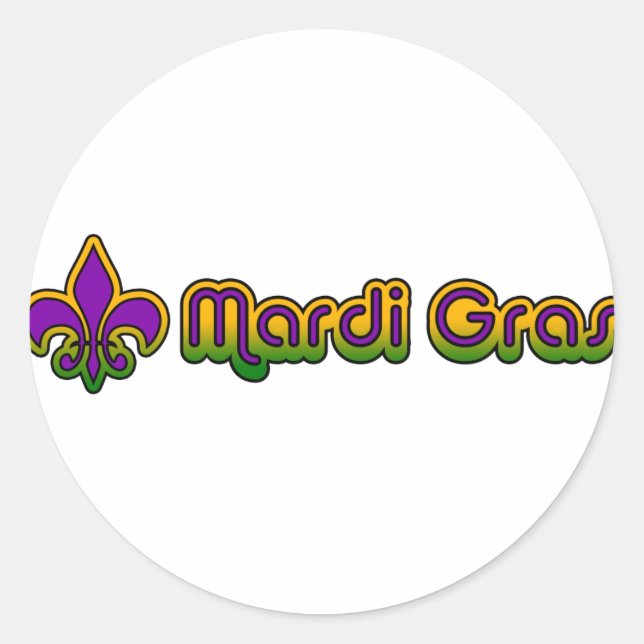 Mardi Gras Seventies Retro Sticker (Front)