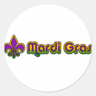 Mardi Gras Seventies Retro Sticker