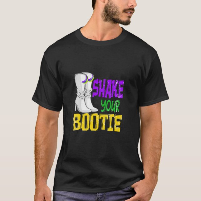 Mardi Gras Shake Your Bootie Majorette Carnival Fe T-Shirt (Front)