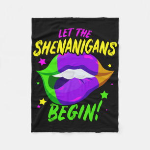 Mardi Gras Shenanigans Carneval Party Lips Mens An Fleece Blanket