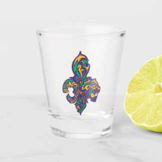 Mardi Gras shot of Lis Shot Glass