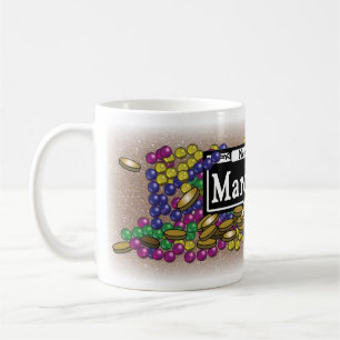 Mardi Gras Sign - Gold Glitter Coffee Mug