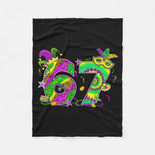 Mardi Gras Six Seven 6 7 Matching Costume Couple M Fleece Blanket