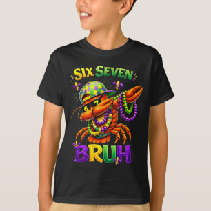 Mardi Gras Six Seven Bruh Dabbing Crawfish Men T-Shirt