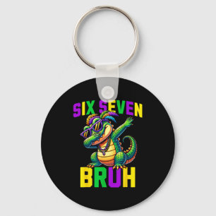 Mardi Gras Six Seven Bruh Mardigator Alligator 67 Keychain