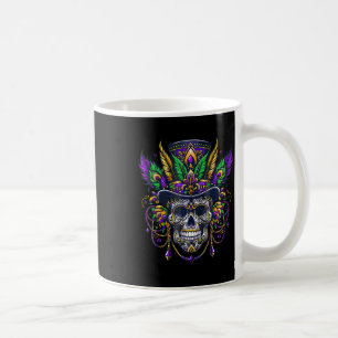 Mardi Gras Skull Top Hat New Orleans Witch Doctor  Coffee Mug