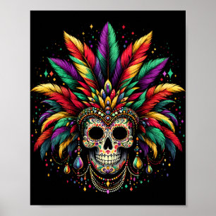 Mardi Gras Skull Witch Doctor New Orleans Men Wome Poster