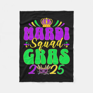 Mardi Gras Squad 2025 Mardi Gras Group Matching Ce Fleece Blanket