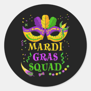 Mardi Gras Squad Classic Round Sticker