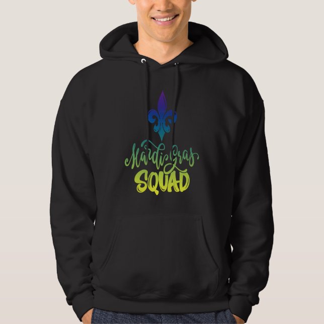 Mardi Gras Squad  Festival Party Costume Outfits Hoodie (Front)