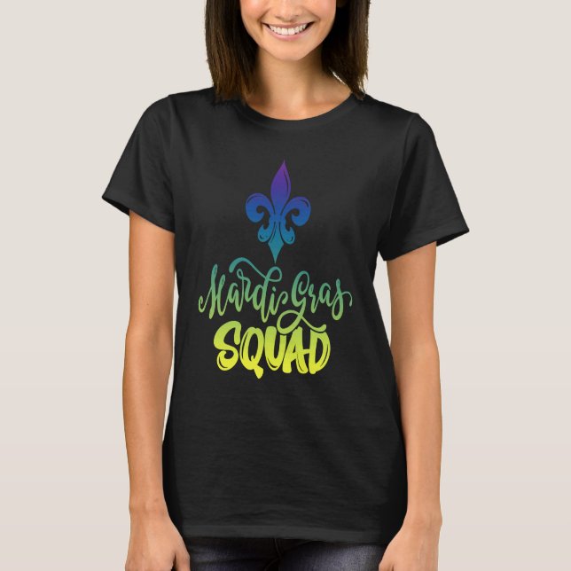 Mardi Gras Squad  Festival Party Costume Outfits T-Shirt (Front)