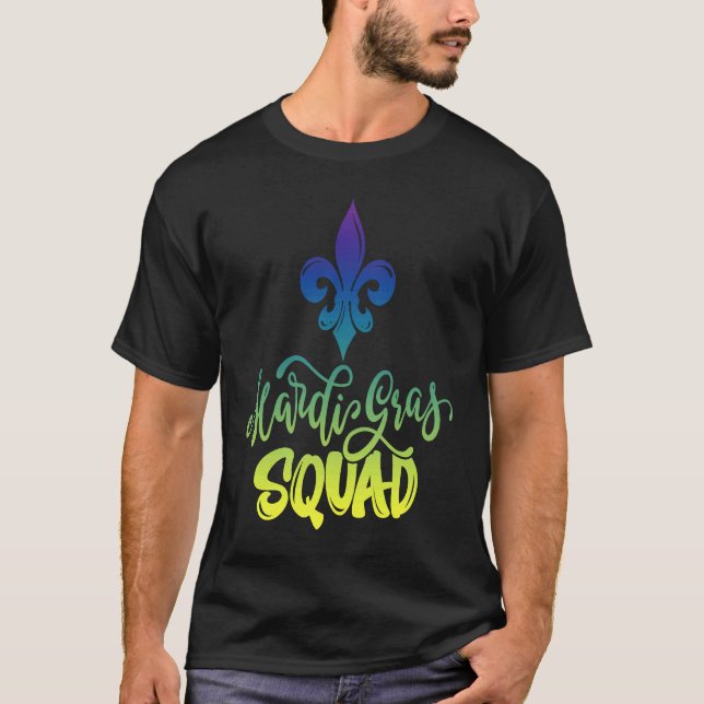 Mardi Gras Squad  Festival Party Costume Outfits T-Shirt (Front)
